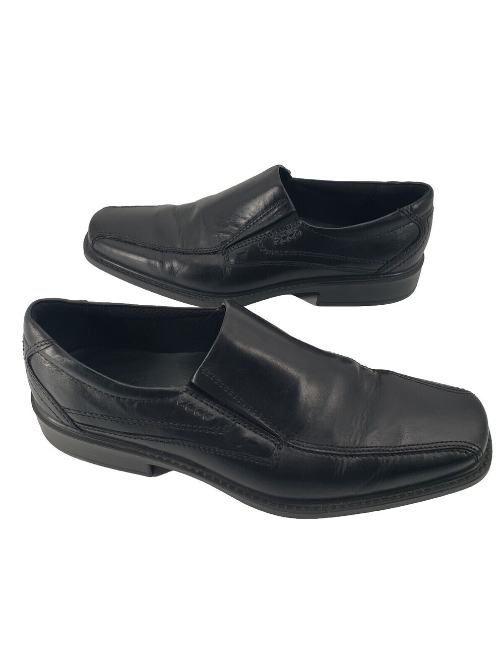 Ecco Men’s Dress Shoes 11-11.5 New Jersey Loafer Leather Black Slip On EU 45